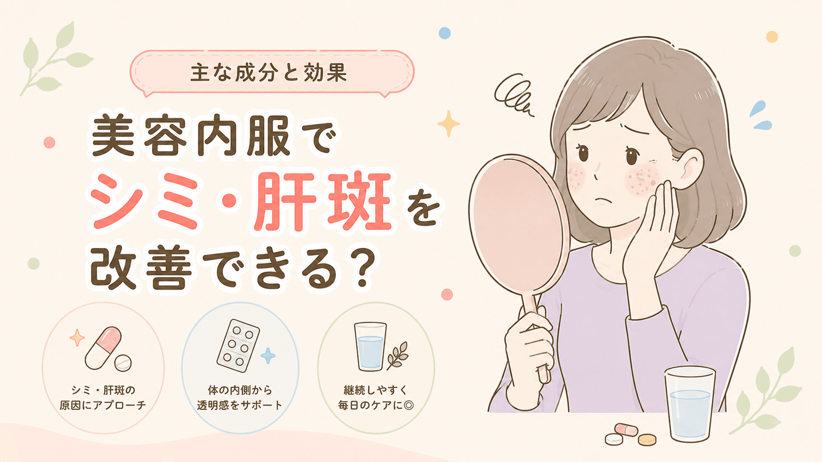 美容内服でシミ・肝斑を改善できる?主な成分と効果