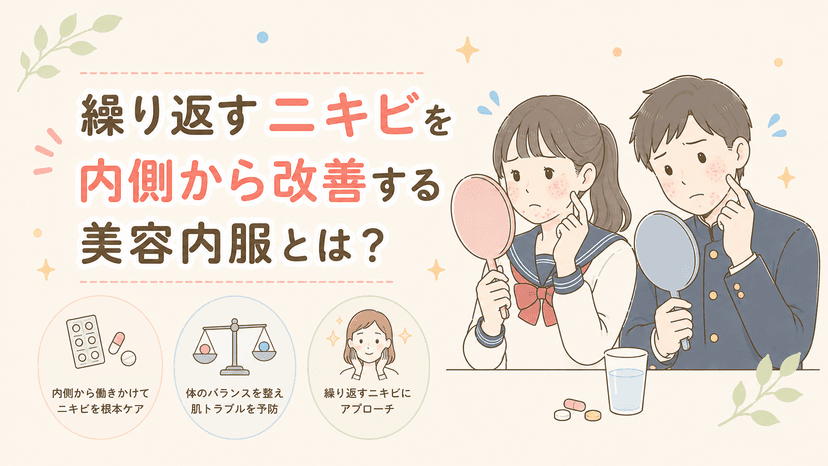 繰り返すニキビを内側から改善する美容内服とは?