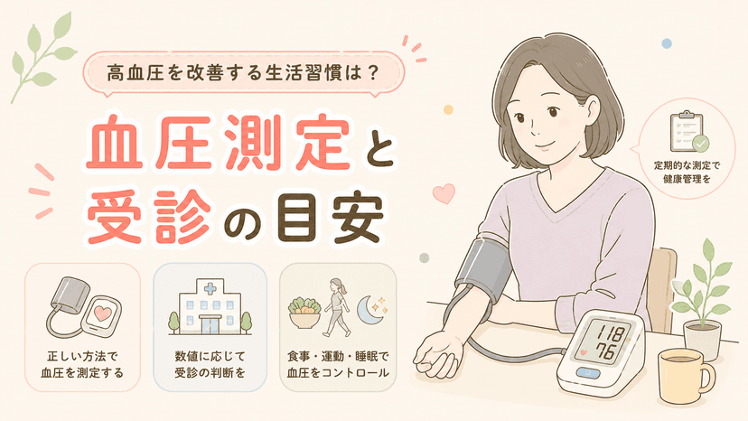 高血圧を改善する生活習慣は?血圧測定と受診の目安